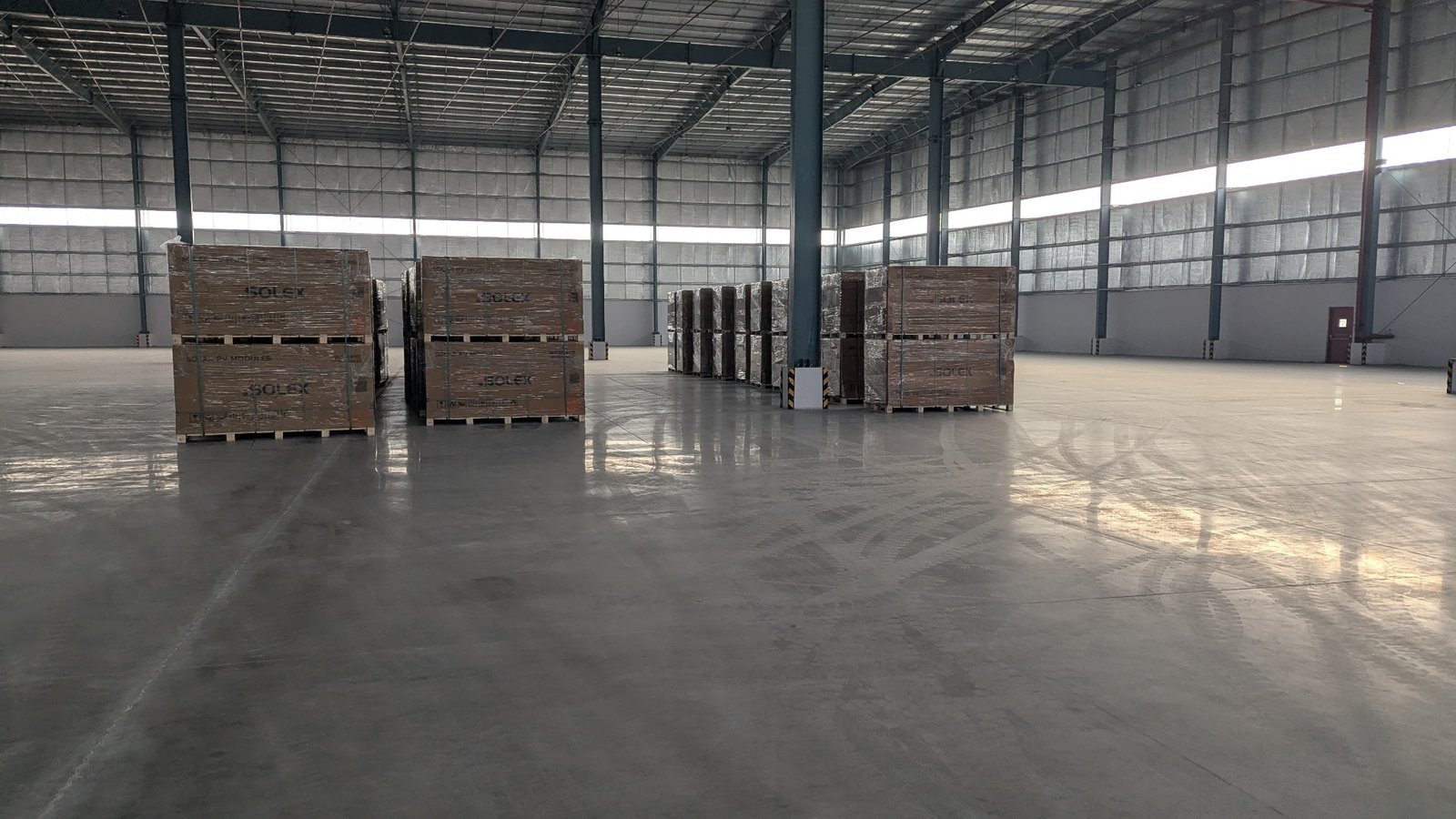 Warehouse interior with pallets